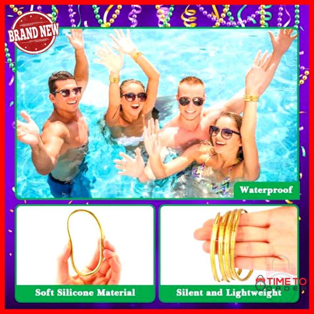 Glitter Jelly Bangles Stackable Silicone Bracelet… - image 2